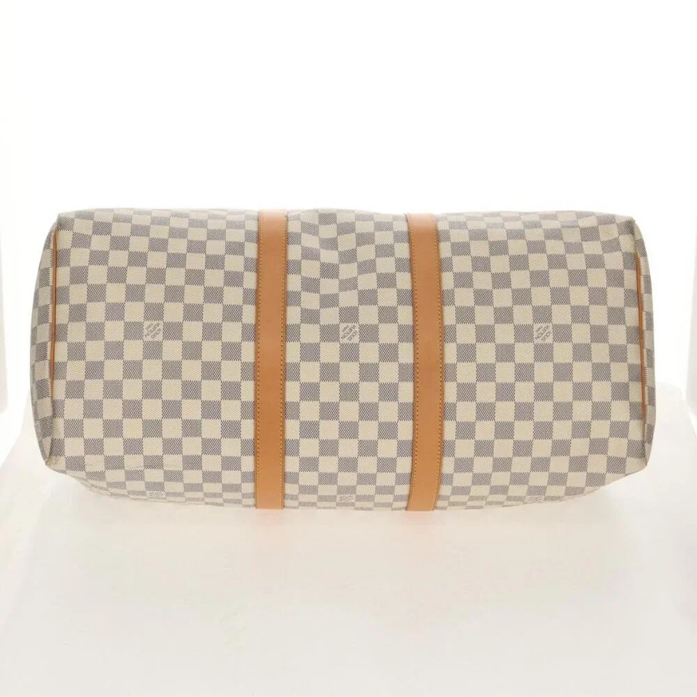 LOUIS VUITTON Damier Azur Keepall 50 Boston Bag N41430 LV Auth 154925V
